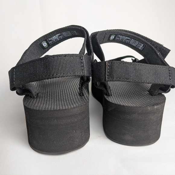 TEVA Platform Straps Sandals Size 7 Black Color All Straps Are Adjustable - Picture 4 of 8